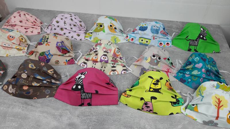 Wende-Mundschutzmaske Für Kinder Und Erwachsenen, Tiermuster, Kindermuster, Div. Muster Größen, Begrenzte Menge von AstraSchneiderei