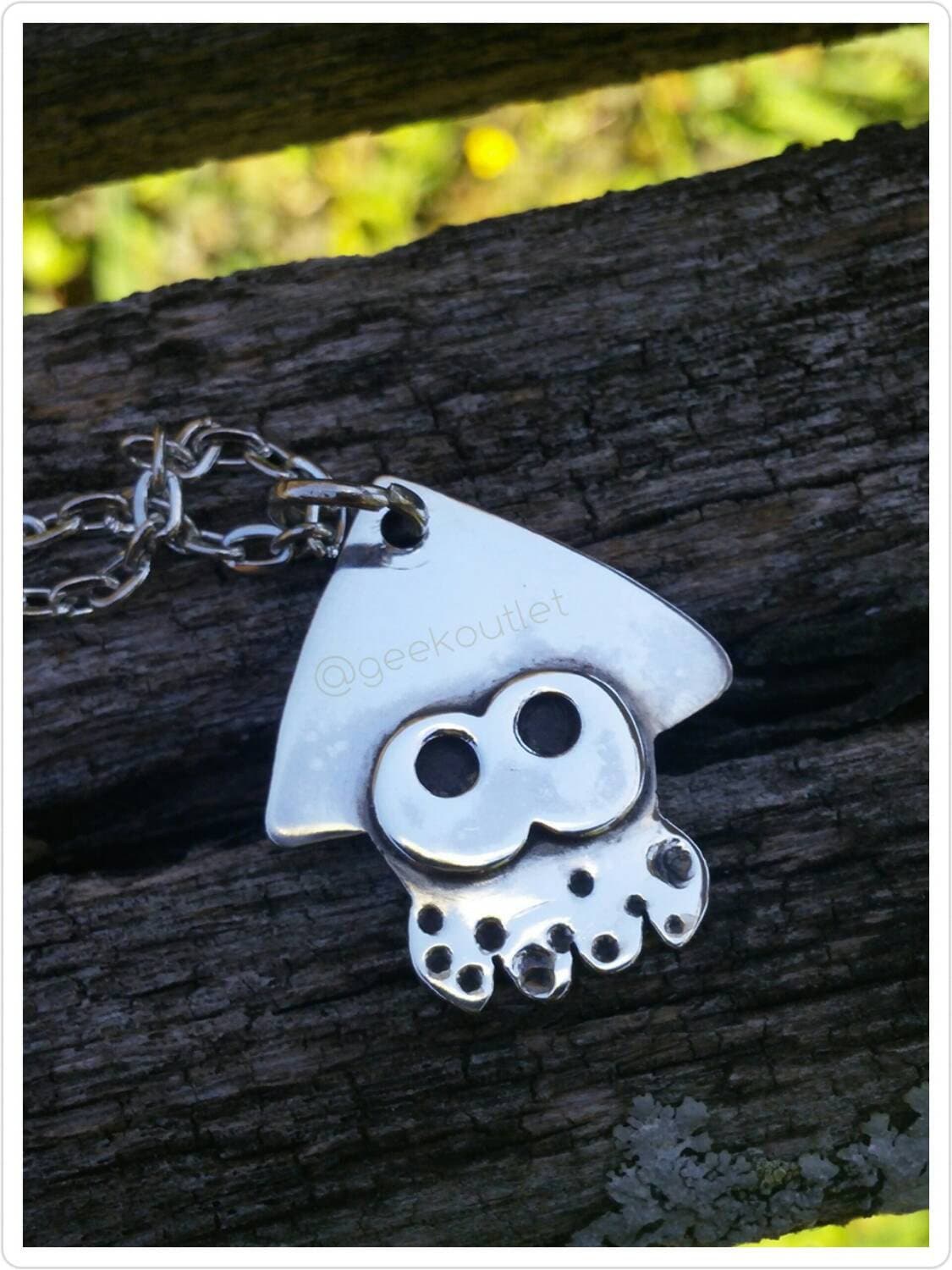 Inkling Squid Anhänger Halskette Aus Sterlingsilber, Auf Bestellung Gefertigt Inkling Squid Anhänger Halskette Aus Sterlingsilber, Auf Bestellung Gefertigt von AstralClowder