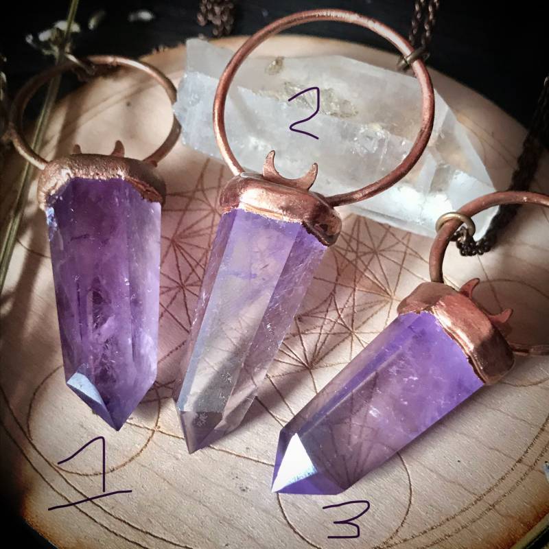 Amethyst Kristall-Halsketten-Anhänger, Electrogeformt, Crystal Jewelry Amethyst Kristall-Halsketten-Anhänger, Electrogeformt, Crystal Jewelry von AstralMystique