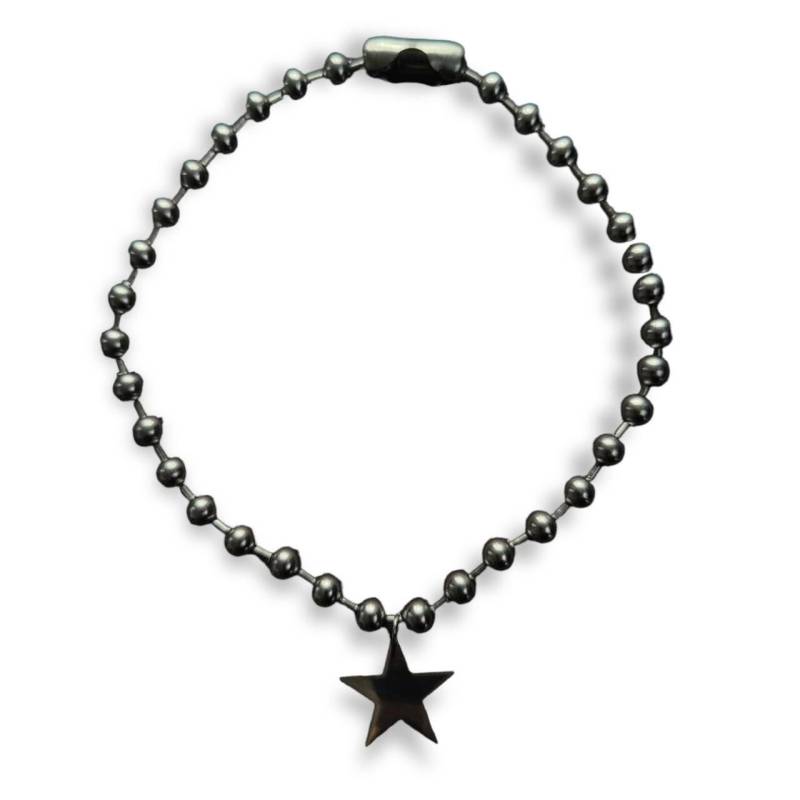 Stainless Steel Xxl Ball Chain With Star Pendant Y2K Grunge Alt Fairy Handmade Kugelkette von AstralxKitt3n