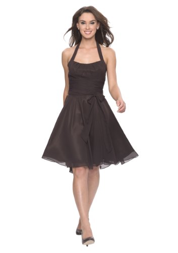 Astrapahl Damen Cocktail Kleid Neckholder, Knielang, Einfarbig, Gr. 40, Braun von Astrapahl