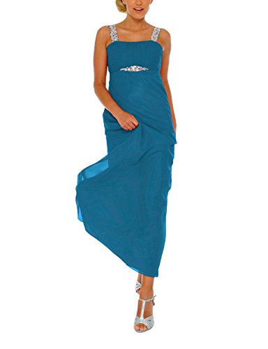 Astrapahl Damen Cocktail Kleid mit Pailletten, Maxi, Einfarbig, Gr. 32, Türkis von Astrapahl