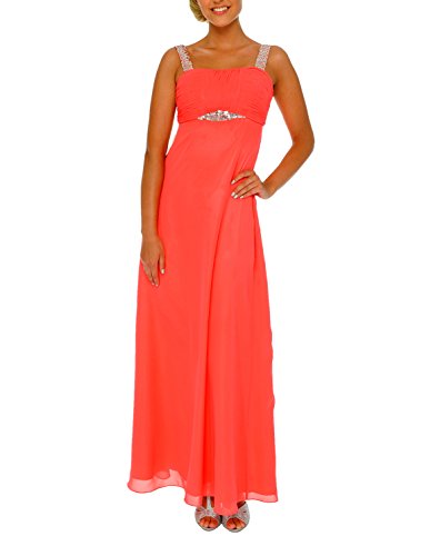 Astrapahl Damen Cocktail Kleid mit Pailletten, Maxi, Einfarbig, Gr. 36, Rosa (Koralle) von Astrapahl