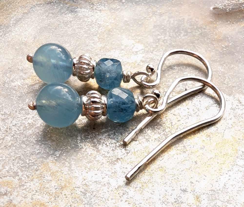 Aquamarin Ohrringe Mit Silber Aquamarin Ohrringe Mit Silber von Astrokreativ
