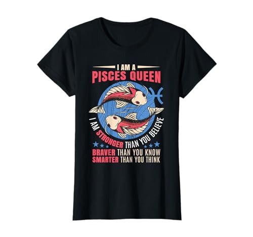 Fische Sternzeichen für Damen T-Shirt Fische Sternzeichen für Damen T-Shirt von Astrologie Geburtstag im Februar und März