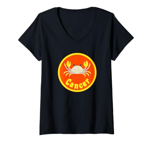 Damen Krebs Sternzeichen Krabbe Astrologie Zeichen Horoskop T-Shirt mit V-Ausschnitt von Astrology Stuff