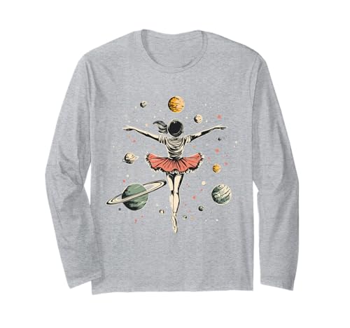 Astronaut Ballerina Tanzen im Weltraum Planeten Kinder Frauen Mädchen Langarmshirt Astronaut Ballerina Tanzen im Weltraum Planeten Kinder Frauen Mädchen Langarmshirt von Astronaut Ballet Magic for Space Lovers Girl Women