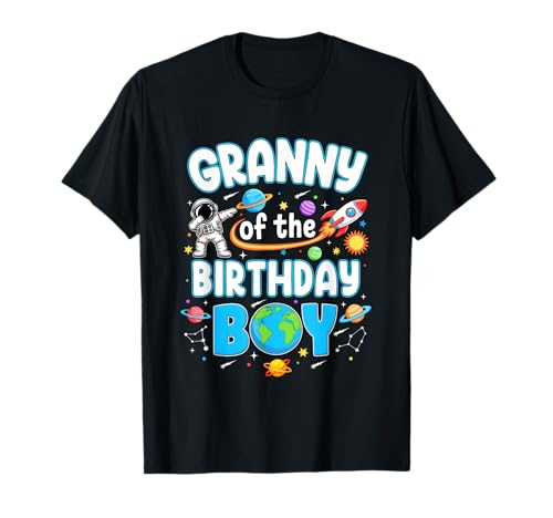 Granny of The Birthday Boy Astronautenfamilie Space Planets T-Shirt von Astronaut Birthday Boy Granny Matching