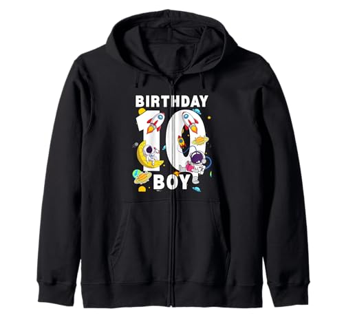 Jungen 10. Geburtstag Astronaut Space Planets Ten Years old Kapuzenjacke von Astronaut Birthday Ideas Family Kids Men Women