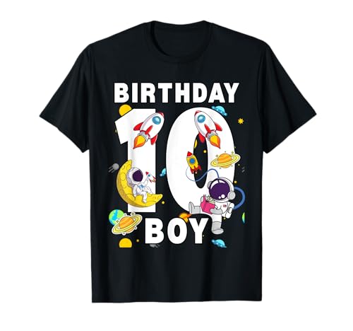 Jungen 10. Geburtstag Astronaut Space Planets Ten Years old T-Shirt Jungen 10. Geburtstag Astronaut Space Planets Ten Years old T-Shirt von Astronaut Birthday Ideas Family Kids Men Women