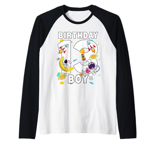 Jungen 13. Geburtstag Astronaut Space Planets 13 Jahre alt Raglan Jungen 13. Geburtstag Astronaut Space Planets 13 Jahre alt Raglan von Astronaut Birthday Ideas Family Kids Men Women