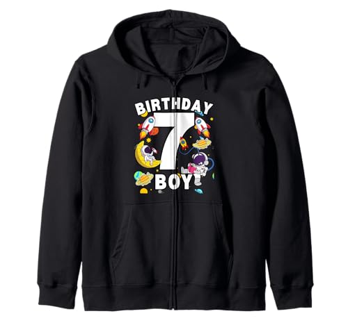 Jungen 7. Geburtstag Astronaut Space Planets Sieben Jahre alt Kapuzenjacke von Astronaut Birthday Ideas Family Kids Men Women