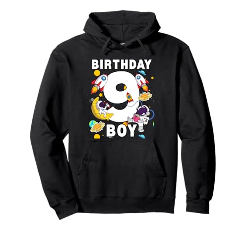 Jungen 9. Geburtstag Astronaut Space Planets Nine Years old Pullover Hoodie von Astronaut Birthday Ideas Family Kids Men Women