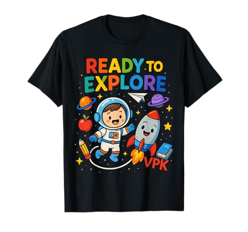 Bereit, VPK Prekindergarten Back to School Kids zu erkunden T-Shirt von Astronaut Boys Pre-K Back to School Teacher