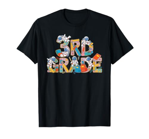 Lustiger Astronaut Third Grade Back to School Kinder Jungen Mädchen T-Shirt von Astronaut First Day of School 3rd Grade Outfits