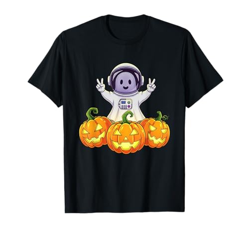 Lustiger Astronaut Geist Kürbis Boo Halloween Kinder Herren Damen T-Shirt von Astronaut Lovers Halloween Ghost Pumpkin Outfits