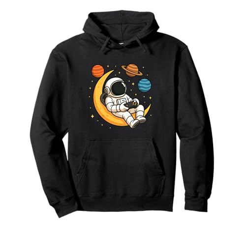Astronaut Gamer Moon Gaming Planets Videospiel Männer Frauen Kinder Pullover Hoodie von AstronautAxis1