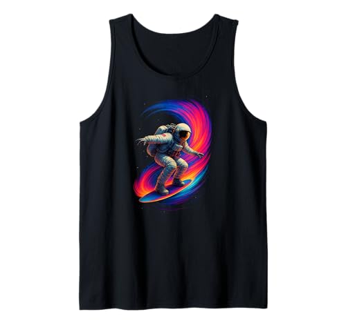 Lustiger Surf-Astronaut, bunt, Regenbogen-Weltraum, Jungen und Mädchen Tank Top von AstronautAxis1