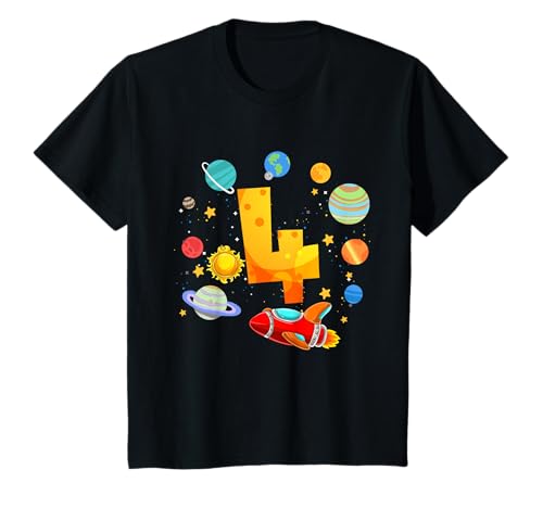 4. Geburtstag Rakete Shirt Weltraum Für Jungen 4 Jahre T-Shirt von Astronauten Geburtstag Motive Shop