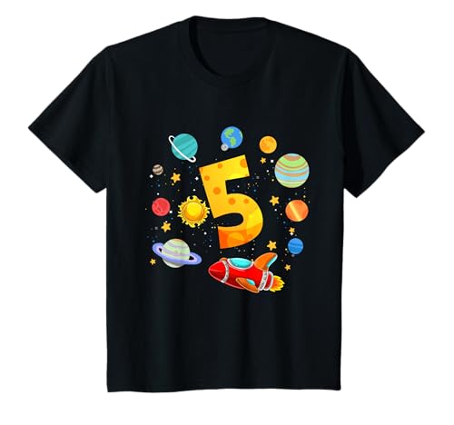 5. Geburtstag Rakete Shirt Weltraum Für Jungen 5 Jahre T-Shirt von Astronauten Geburtstag Motive Shop