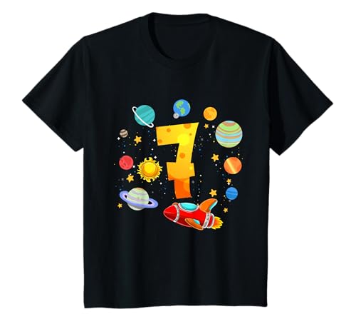 7. Geburtstag Rakete Shirt Weltraum Für Jungen 7 Jahre T-Shirt von Astronauten Geburtstag Motive Shop
