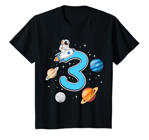 Kinder Geburtstagsshirt 3 Jahre Astronaut Rakete 3. Geburtstag T-Shirt Kinder Geburtstagsshirt 3 Jahre Astronaut Rakete 3. Geburtstag T-Shirt von Astronauten Kinder T-Shirts zum 3. Geburtstag