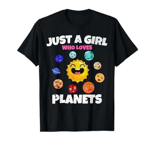Nur ein Mädchen das Planeten liebt Sonnensystem Astronomie T-Shirt von Astronom Sonnensystem Planet Geschenkidee