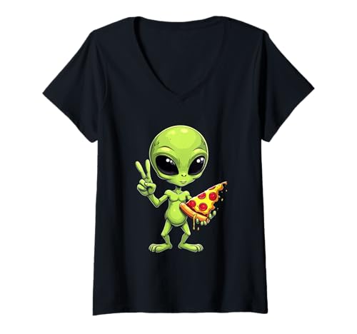 Damen Alien Außerirdischer Für Einen Weltraum Liebhaber T-Shirt mit V-Ausschnitt Damen Alien Außerirdischer Für Einen Weltraum Liebhaber T-Shirt mit V-Ausschnitt von Astronomie Kleidung & Weltraum Idee