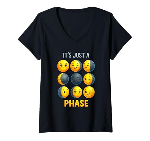 Damen Astronomie Science Teacher Moon Phases Scientist Back School T-Shirt mit V-Ausschnitt Damen Astronomie Science Teacher Moon Phases Scientist Back School T-Shirt mit V-Ausschnitt von Astronomy Science Teacher Moon Phases Scientist