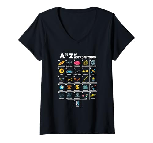 Damen A bis Z Astronomieliebhaber Astrophysik Astronomen Shirt T-Shirt mit V-Ausschnitt Damen A bis Z Astronomieliebhaber Astrophysik Astronomen Shirt T-Shirt mit V-Ausschnitt von Astrophysikliebhaber Astronomer