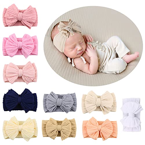 10/5 Stück Baby Schleifen Stirnband,Asudaro Elastisches Süßes Nylon Haarband Baby Handgefertigter Haarschmuck Stirnband Baby Kleines Blumen Stirnband Für Neugeborene Mädchen Kleinkinder Und Kinder von Asudaro