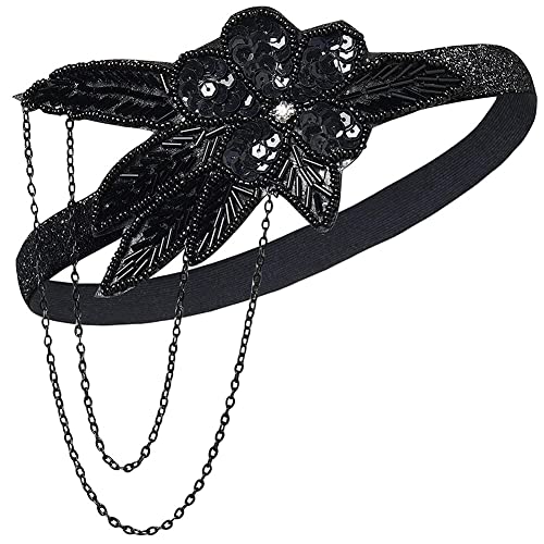 Abschlussball Stirnband, Asudaro Cosplay Party Stirnband, Vintage 1920er-1930er Jahre Strass Stirnband Frauen Mädchen Gatsby Style Vintage Feder Stirnbänder mit jedem Kleid zu gehen Typ 07 von Asudaro