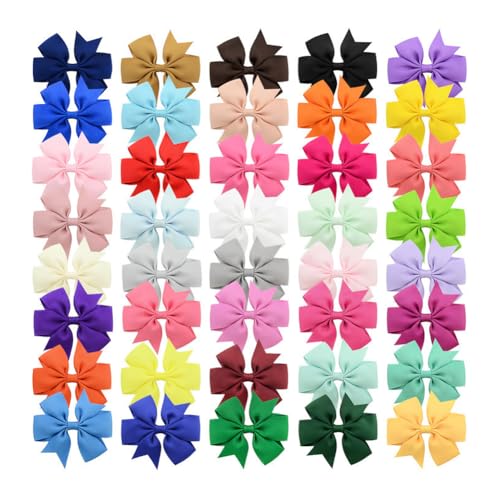 Asudaro 40 Farbbänder Schleifen Haarspangen Haarschmuck Kinder Haarschmuck Weihnachtsgeschenke Geburtstag Haarspangen Geschenke von Asudaro