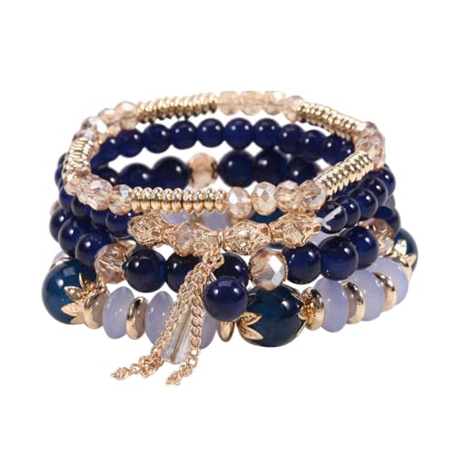 Asudaro Armbänder Geometrisches Design Fußkettchen Bohemian Quasten Sets Bunte Glas Frauen Stilvolles Accessoire von Asudaro