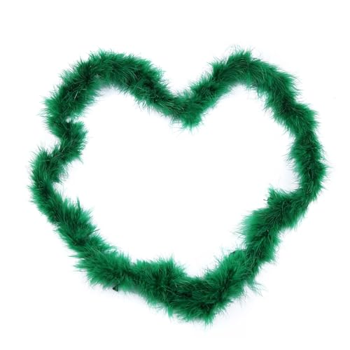 Asudaro Damen Bunte Federboa Truthahnfedern 2M Federboa Flauschige Partydekor Kostümverkleidung Requisite Showgirl Kostüm Accessoire Karneval Boa Feder Schal Karneval Themenparty(ø 8~10cm) Dunkelgrün von Asudaro