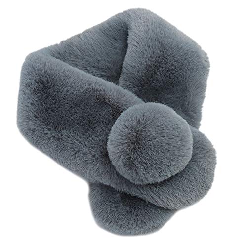 Asudaro Damen Kunstpelz Fell Schal Winterschal Brautschal Brautstola Warm Pelzkragen Fellkragen Halstücher Pelzschal 73cm von Asudaro