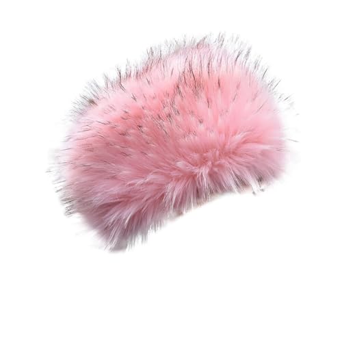 Asudaro Damen Pelzmütze, Fellmütze Pelzmütze Damen mütze Wintermütze Faux Fuchs Pompom Pelz Warm Weich Stirnband Hut Kopfbedeckung Plüsch Samtkappe Rosa von Asudaro