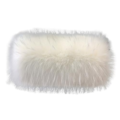 Asudaro Damen Pulswärmer Kunstfell Fellstulpen Fell Manschette Handschuhe Faux Pelz Armstulpen Flauschiger Handwärmer Handmuffen Armwärmer Für Frauen Winter Alltag Mode Party Festival Weiß von Asudaro