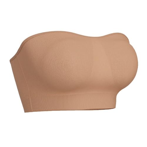 Asudaro Damen Trägerloser BH Plus Size mit Polsterung, Top Nahtloses Design, Silikon-Grip für Halt Hautfarbe von Asudaro