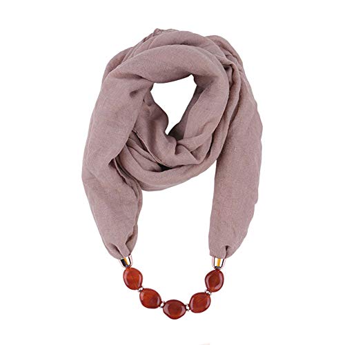 Asudaro Damen Tücher Halskette Modeschmuck Anhänger Schals Sonnenschutz Jahrgang böhmischen Stil Kette Quasten Schal Halskette Halstücher Bekleidung Elegante Schal Wrap Pashminas 180 x 48CM Kaffee von Asudaro