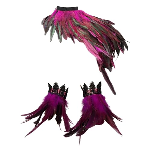 Asudaro Federkragen Gothic Federschal Poncho Kostüm Feder Epaulet Shrug Kragen Halskette Feder Manschetten Feder Slap Armbänder für Foto Requisite Cosplay Party Kleidung Typ 5 Asudaro Federkragen Gothic Federschal Poncho Kostüm Feder Epaulet Shrug Kragen Halskette Feder Manschetten Feder Slap Armbänder für Foto Requisite Cosplay Party Kleidung Typ 5 von Asudaro