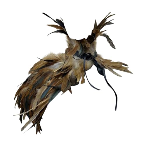Asudaro Federumhang, Federkragen Damen Gothic Feder Umhang Cape Federschmuck Feather Shrug Halskette Kragen Mantel Gothic Steampunk Feather Shawl DIY Deko Fransen Feder Schal Kleidung Zubehör #2 Typ 4 von Asudaro
