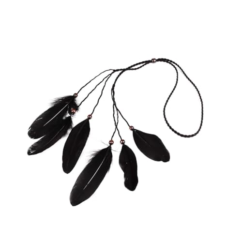 Asudaro Frauen Traumfänger Stirnband Feder Haarschmuck Hippie Boho Indianer Haarbänder Hanfseil Kopfschmuck Festival Haarbänder Feder Haar Fascinator Zubehör für Frauen und Mädchen Blau von Asudaro