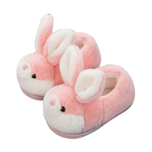 Asudaro Kinder Winter Warme Plüsch Hausschuhe - Damen Kaninchen Pantoffeln Slipper für Jungen Mädchen Erwachsene Rot von Asudaro