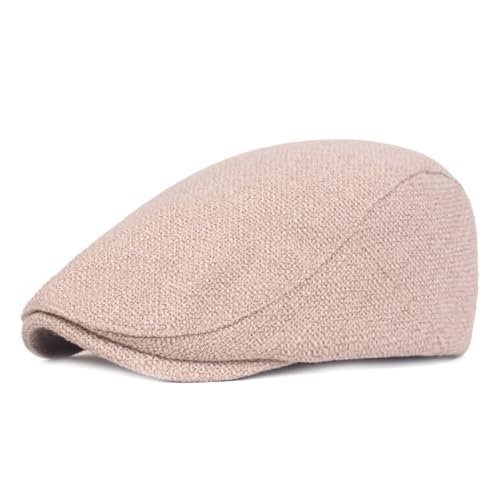 Asudaro Leinen Flatcap Herren Damen Sommermütze Schiebermütze Denim Barett Driving Cabbie Jagd Flatcap Schirmmütze Kappe Atmungsaktiv & hautsympathisch für Herren - Frühjahr/Sommer Khaki von Asudaro