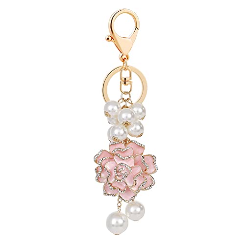 Asudaro Metall Auto Schlüsselanhänger Ring, Blume Schlüsselanhänger mit Hängeverschluss Bling Bling Kamelie Perle Schlüsselband Schlüsselbund Halter für Handtaschen Geldbörse Charm Rosa Asudaro Metall Auto Schlüsselanhänger Ring, Blume Schlüsselanhänger mit Hängeverschluss Bling Bling Kamelie Perle Schlüsselband Schlüsselbund Halter für Handtaschen Geldbörse Charm Rosa von Asudaro