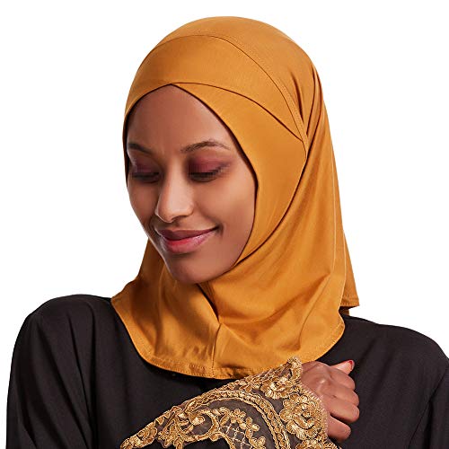 Asudaro Muslimische Hat Kopftücher Damen Schal Stola-Hijab Kopftuch Headwraps für Frauen Turban Chemo Kopfbedeckung Islamische Bandana Hidschab Schal Chemotherapie-Kappe Kamelfarbe von Asudaro