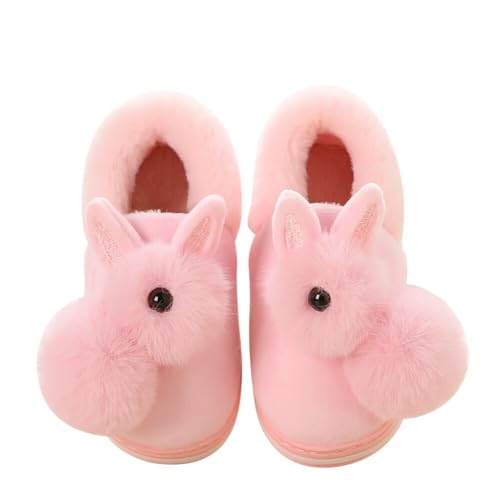 Asudaro Plüsch Häschen Pantoffeln, Kinder Mädchen Weiche Warme und bequeme Herbst und Winter Schuhe niedliche Pelz Slippers Klassische Kaninchen-Form Hausschuhe Rosa von Asudaro
