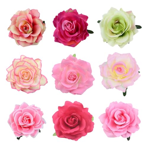 Asudaro Rose Blume Haarnadel Künstliche Haar Blume Clip Haarnadel Rose Brosche Blumenclips für Mädchen Frauen Party Halloween Karneval Maskerade Hochzeit von Asudaro