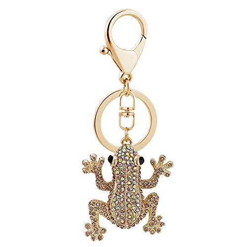 Asudaro Strass Schlüsselring Schlüssel Organizer, Diamant Frosch Schlüsselanhänger Funkelnde Schlüsselbund Taschen Anhänger Robuster Schlüsselanhänger Ring Schlüsselbund Charms Sekt von Asudaro